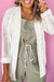 Cardigan ouvert sur le devant en tricot à œillets blanc de grande taille-A WOMAN WE LOVE