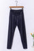 Navy Blue Cross Waist Elegant Leather Leggings