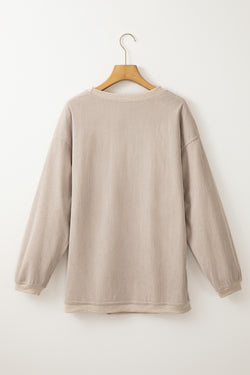 Smoke gray corduroy oversized sweatshirt