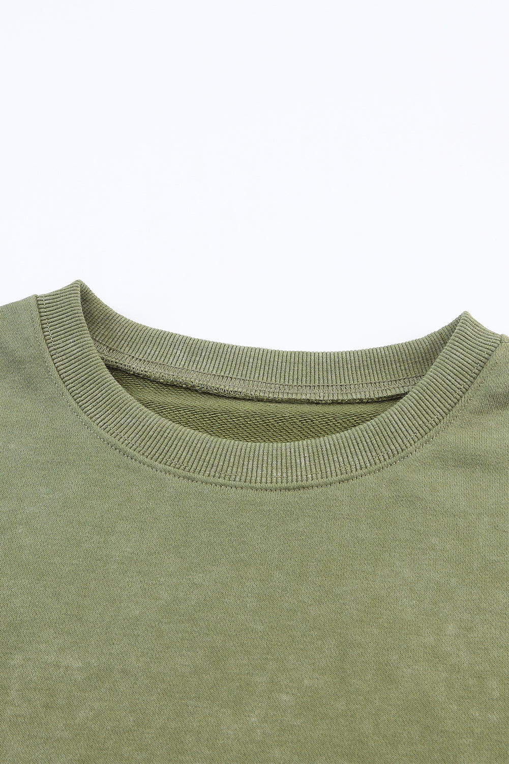 Sudadera verde de gran tamaño de gran tamaño con transbordadora y borde acanalado