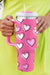 Thermos cup Printed Red Rose Heart Valentine's Day with 40oz handle