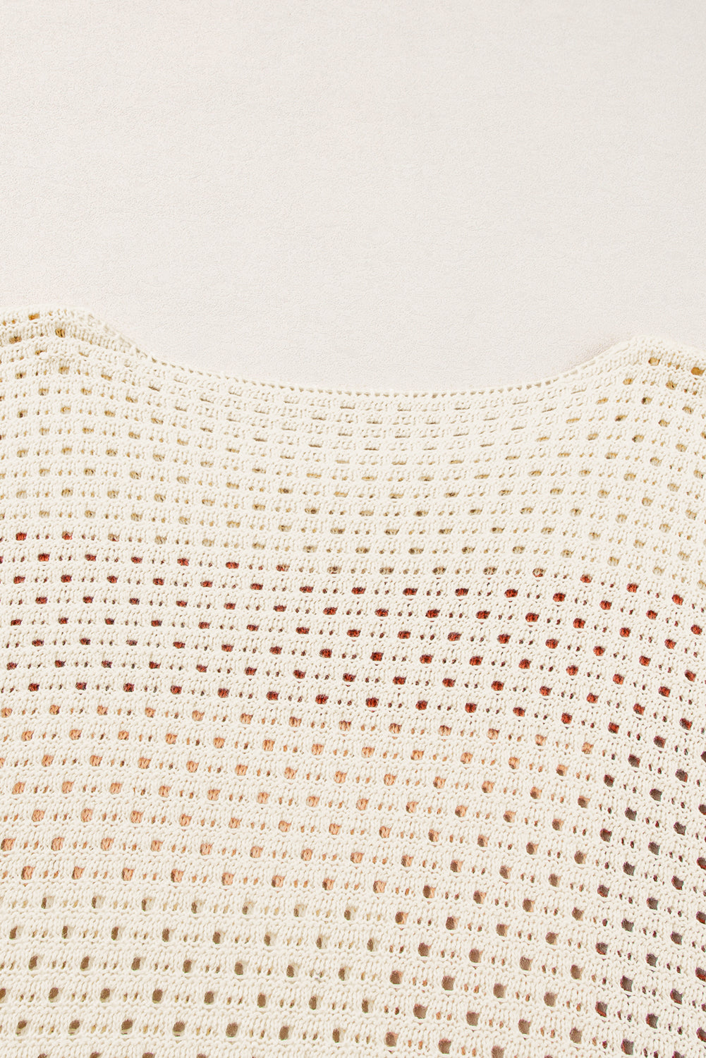 Apricot Pointelle Knit Colorblock Sweater Haggy