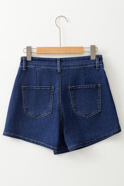 Short en jean taille haute boutonné *