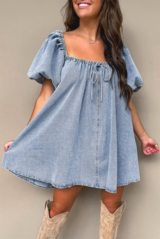 Dank babydoll dress in square collar *