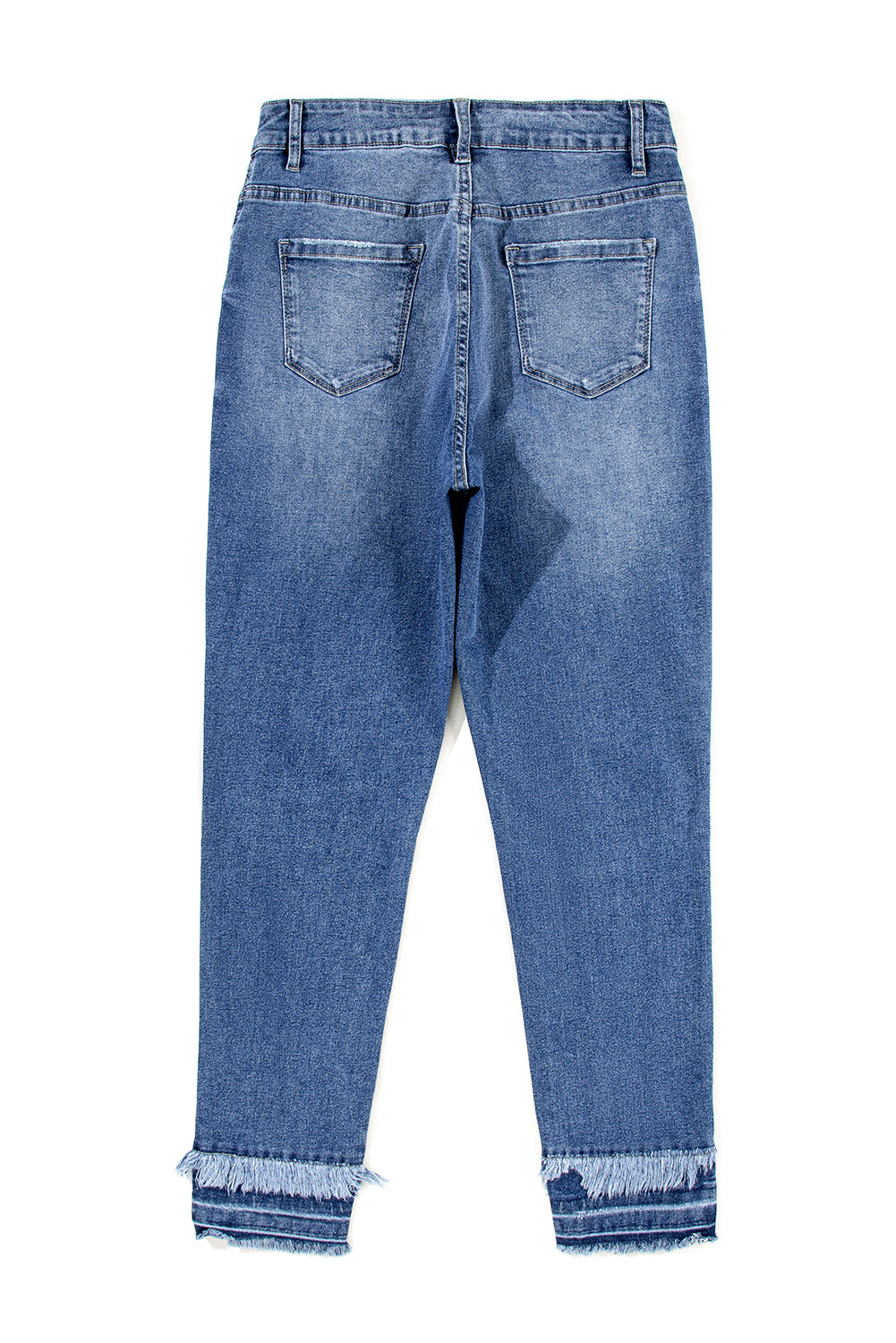 Jean Skinny Effiloche Light blue with ankle