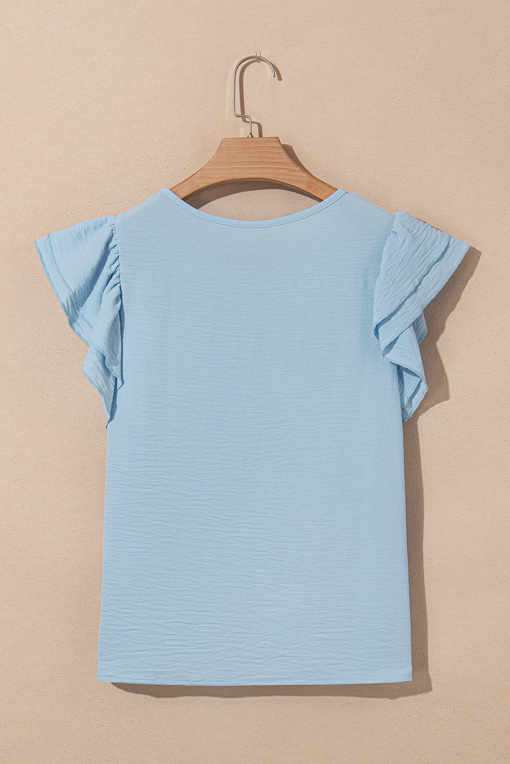 Upper ruffle with short -sleeved ruffles with short sleeves *