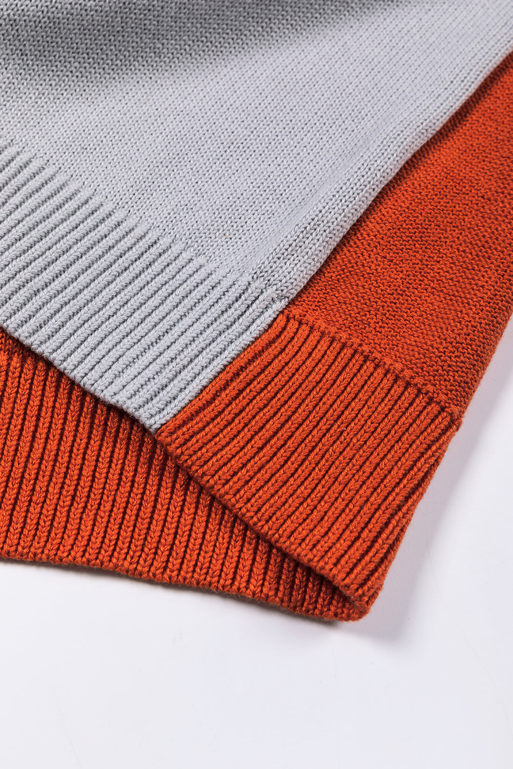 Gris Colorblock Bishop Sweve Ribbed Trim Pull