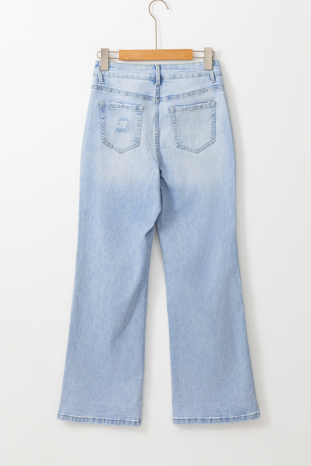 Beau Blue Vintage Light Blue Distressed Flared Jeans