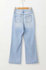 Beau Blue Vintage Light Blue Distressed Flared Jeans