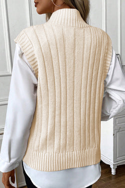 High collar sweater in twisted oats *