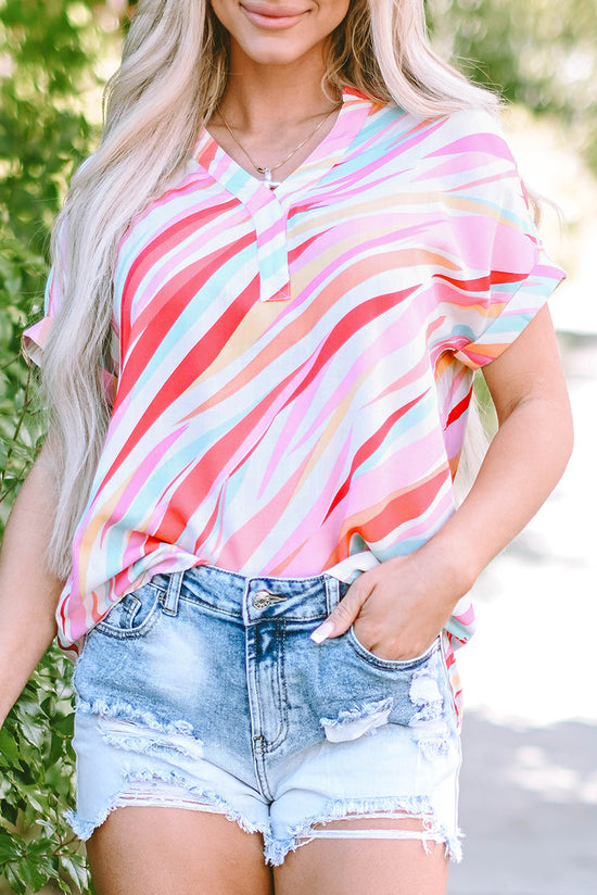 Multicolored blouse with abstract print *