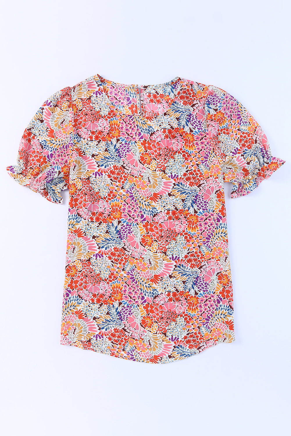 Multicolor -Mix Blumenmuster Blasenbluse