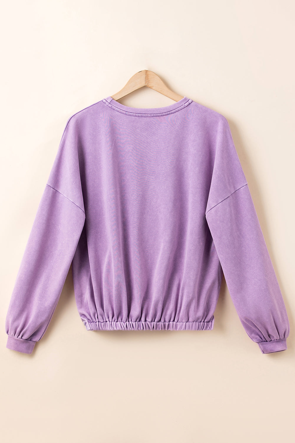 Wisteria Mineral Wash Drop Schulter lässig Sweatshirt