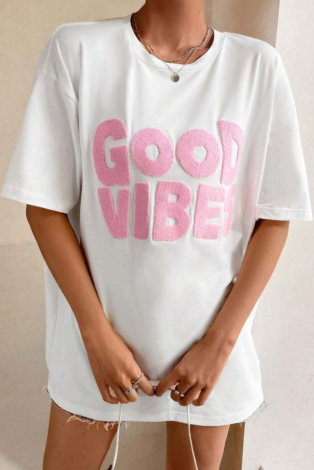 Good vibrations CHENILLE brodées T-shirt Crewneck