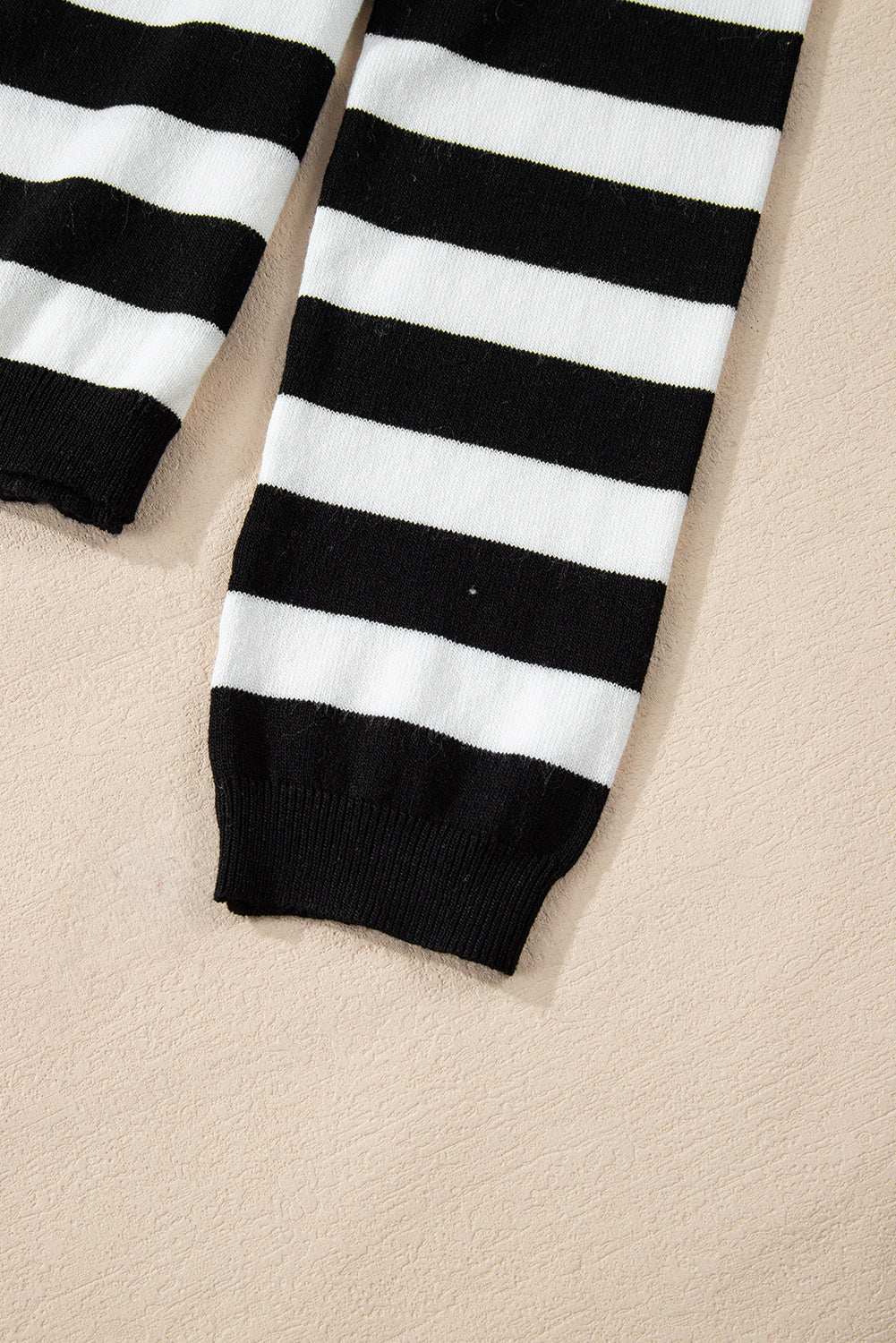 Black Stripe Slim Fit High Neck Knit Sweater