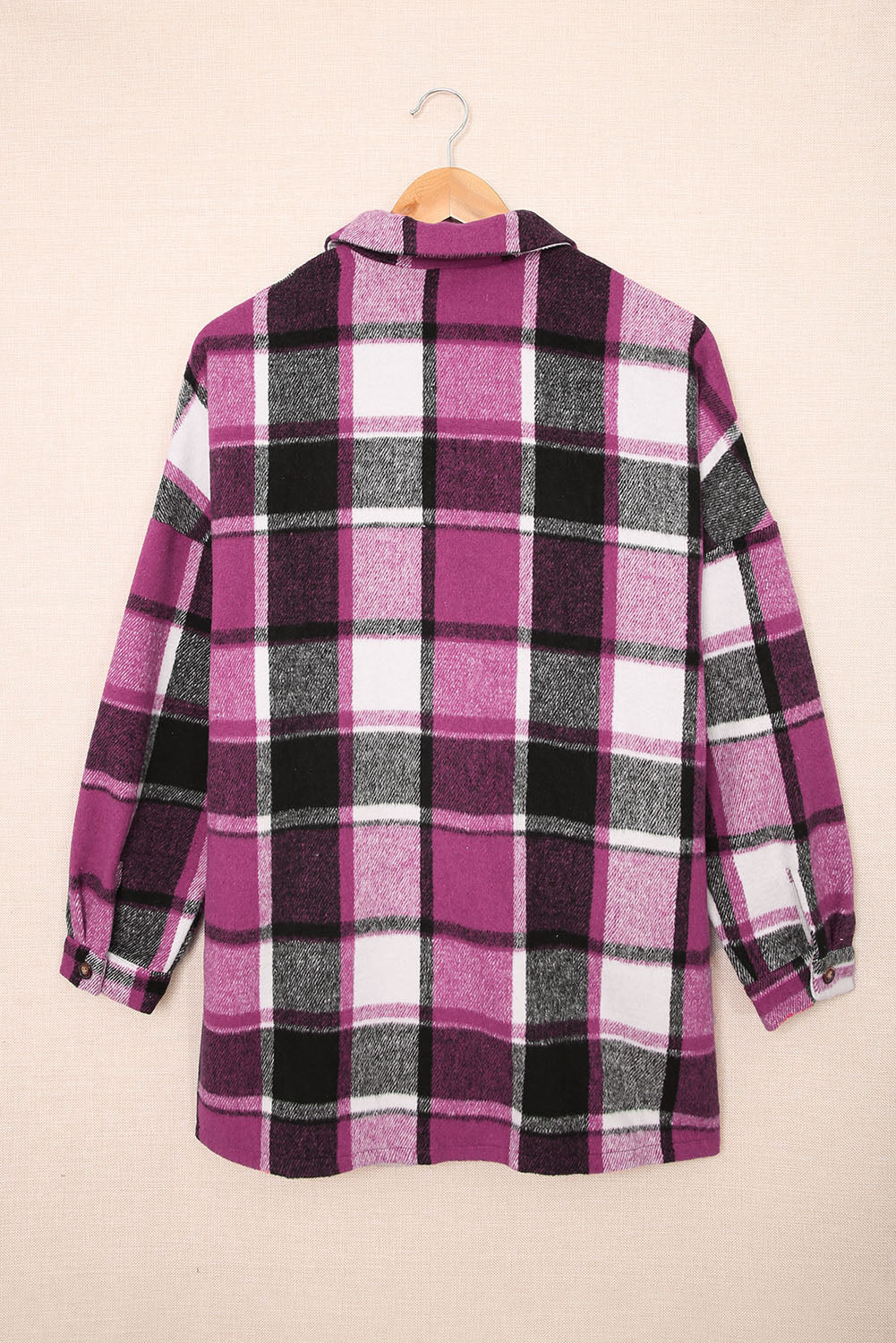 Rose Plaid Druckknopf Hemdjacke