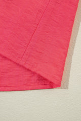 Chemisier à manches courtes et col en V avec bordure colorée carotte-A WOMAN WE LOVE