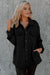 Retro padded black buttoned jacket with flap pocket