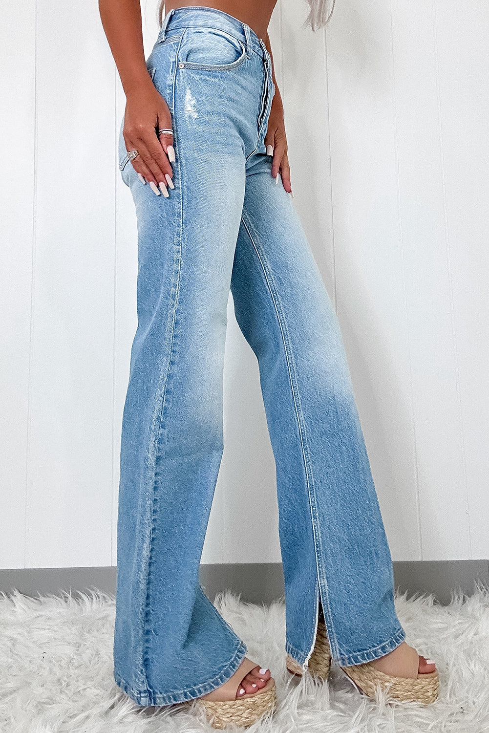 Myosotis High Rise Shift Send Jeans rectos