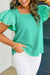 High green mint with floating sleeves and square collar