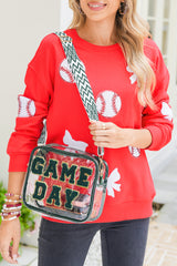Sac transparent GAME DAY vert foncé à sangle géométrique réglable