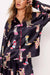 Long pajama set in printed printed cowgirl boots western black