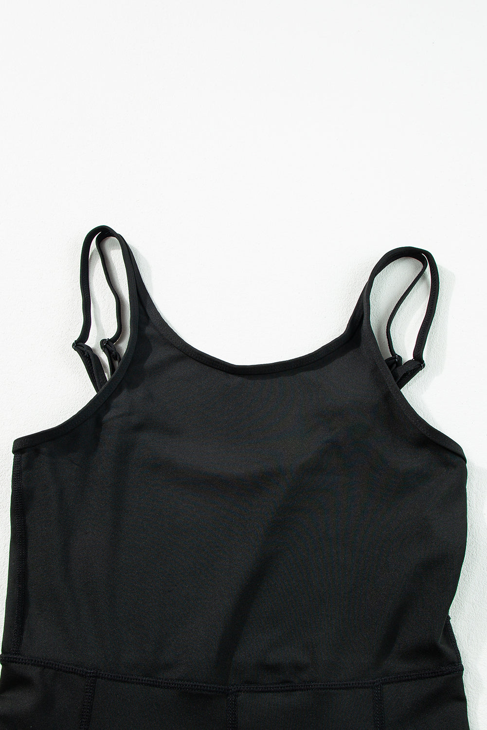 Black High Raise Backless Side Pockets Sports Jumps Suit