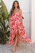 Vacay dress high and low strip with pink flowers *