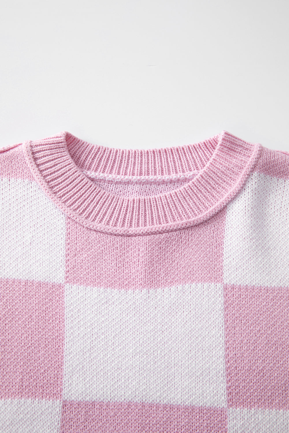 Pink karierte Bischofärmelpullover