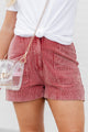 Ribbed velvet shorts with vintage mineral washed up pockets