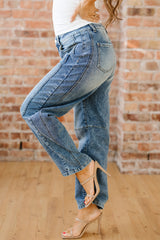 Jean délavé vintage classique bleu