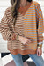 Oversize sweatshirt with relaxed stripes and color block stripes with falling chestnut shoulders