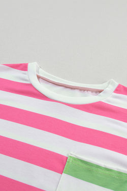 Camiseta rosa con mangas caídas *