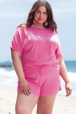 Ensemble Deux Pièces fuchsia  Grande Taille *