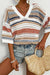 Knitted sleeve knitting sweater openwork with multicolored stripes