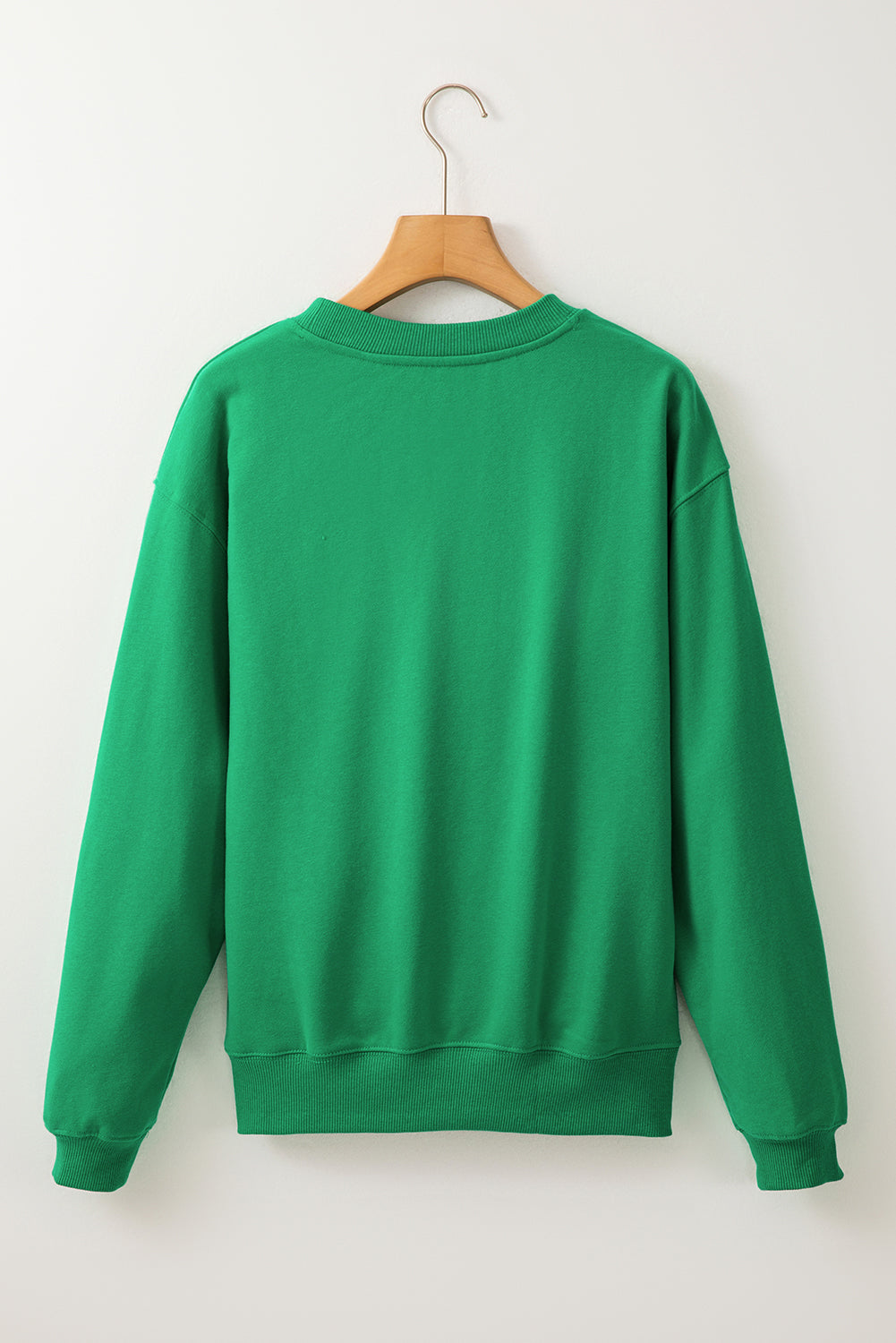 Sudadera en tela de esponja con hombro caído y forro en vellón verde oscuro oscuro