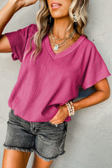 Various pink crumpled t-shirt with wide sleeves *