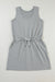 Gray sleeveless mini dress with drawstring waist