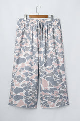Pantalon camouflage grande taille à poches plaquées, longueur cheville