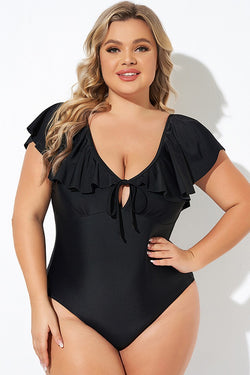 Maillot de bain une pièce noir grande taille *