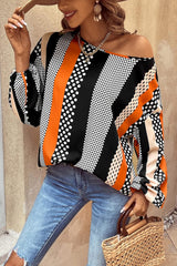 Chemisier orange à manches bouffantes imprimé *-A WOMAN WE LOVE