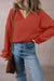 Red Clay Oversized Drop Shoulder Sweatshirt with Color Block Patch