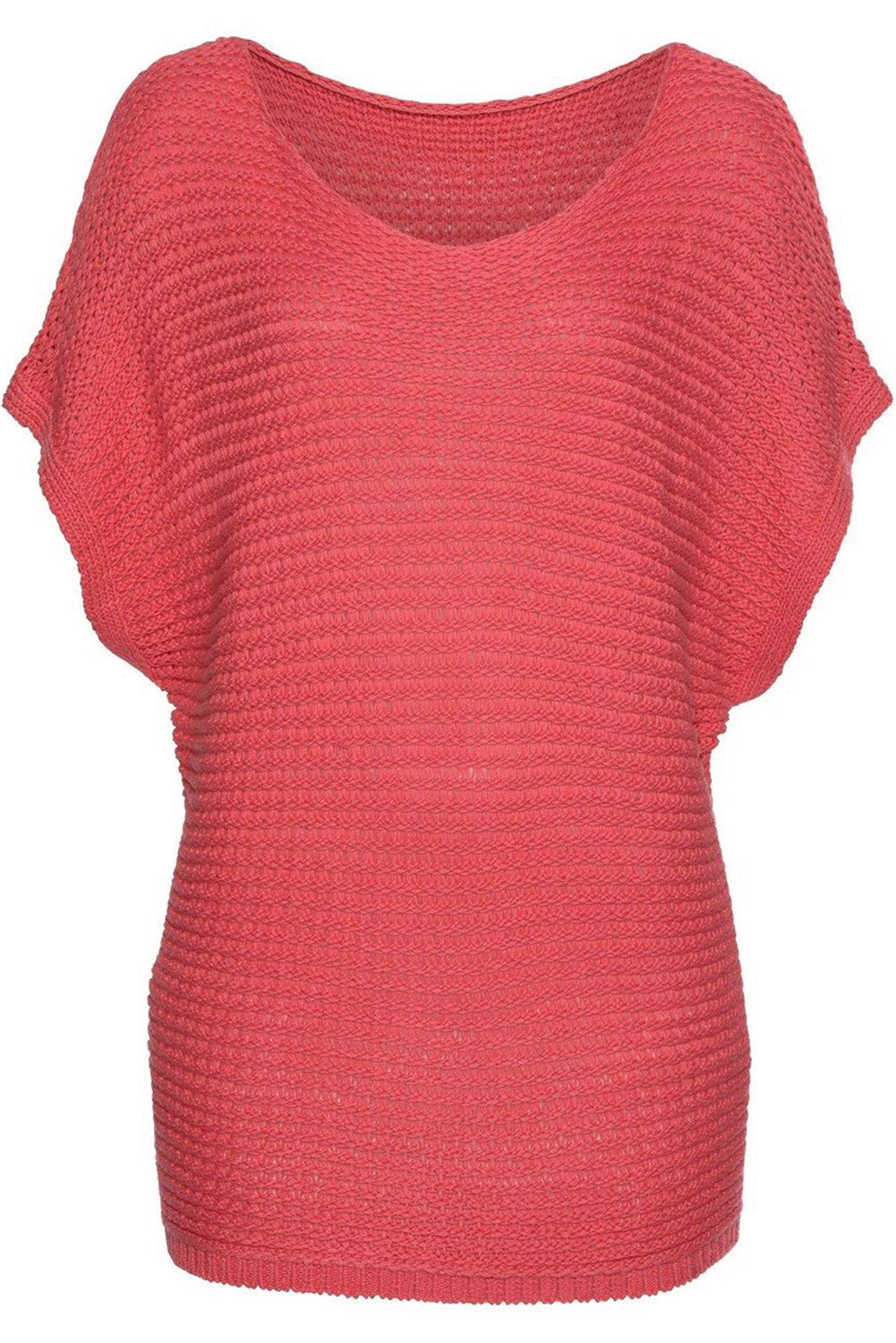 Roter Ton maser loser Strick kurzer Dolman -Ärmelpullover