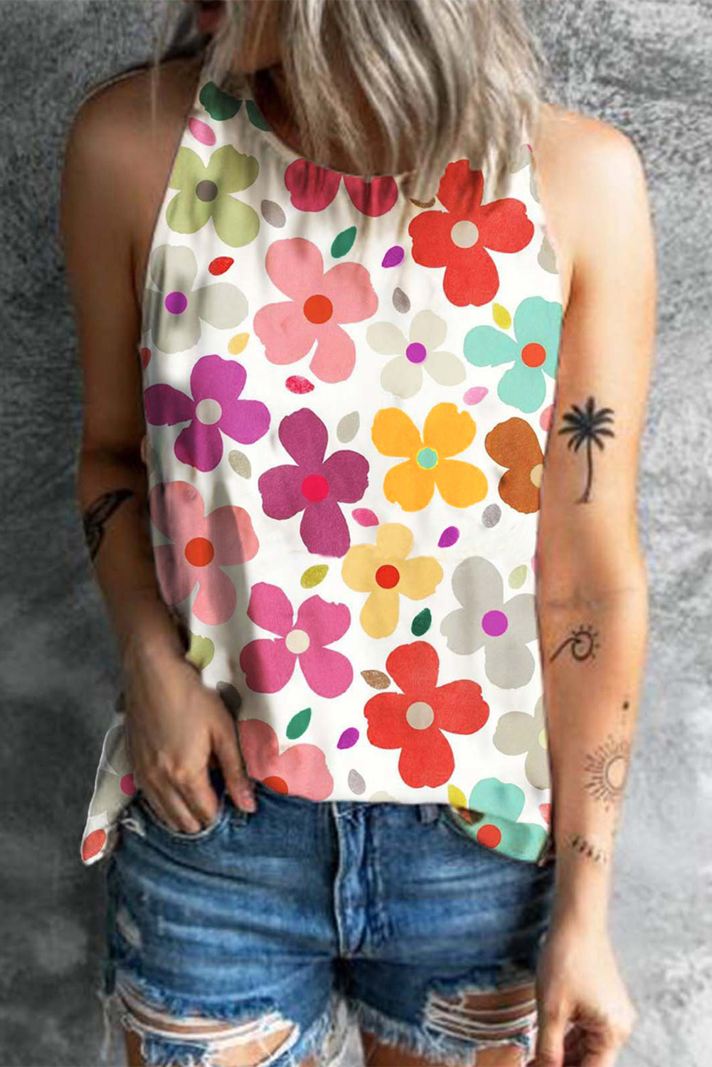Débardeur blanc à imprimé floral *-A WOMAN WE LOVE