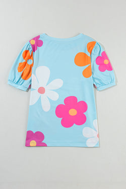 Camiseta con burbujas y estampados de flores *