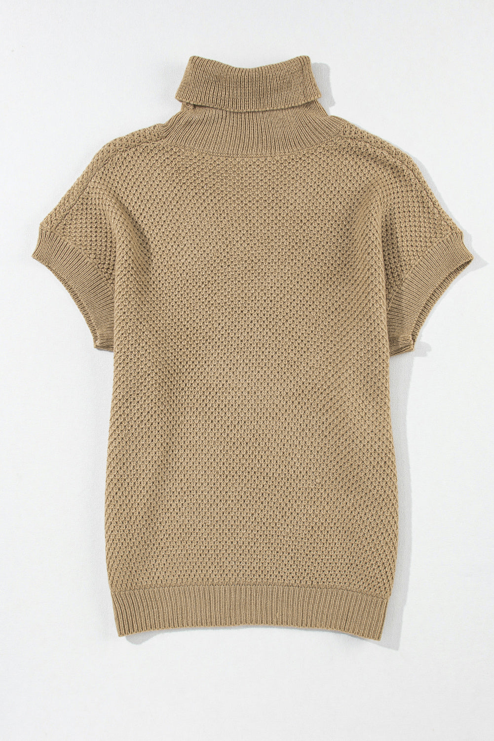 Pale Khaki Coutre à col roulé Pull à manches courtes