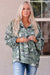 Oversize green hooded with long sleeve and camouflage print