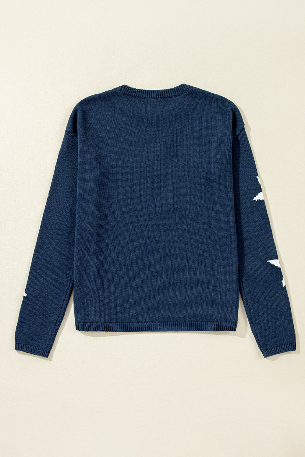 Pull tricoté à épaules tombantes et motif étoile bleu Sail