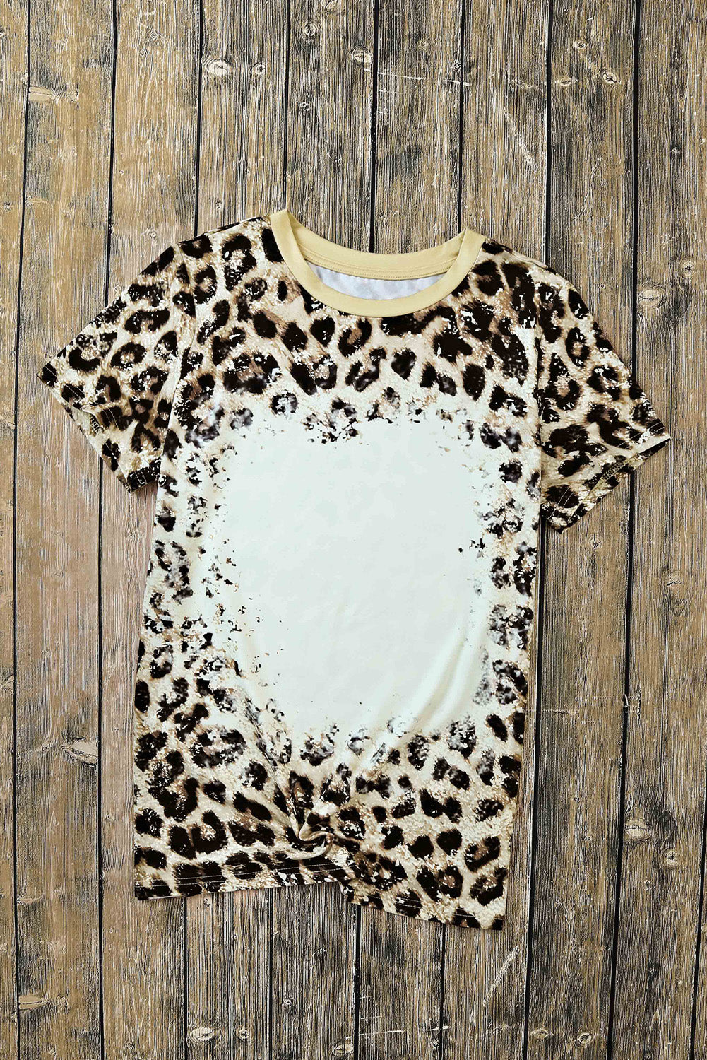 Leopard laundry round neck t-shirt