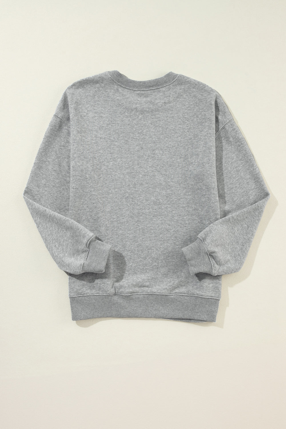 Grey Solid Classic Classic Pullover Felpa